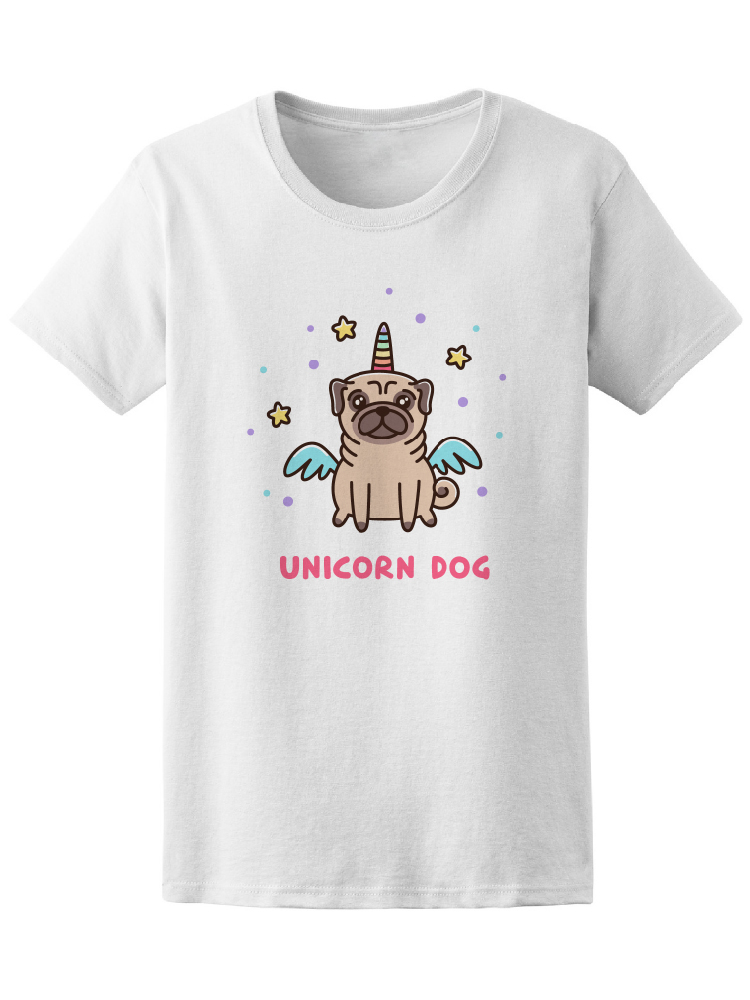 Foto 2 pulgar | Playera Smartprintsink Mujer con Diseño de Pug con Alas y Cuerno de Colores