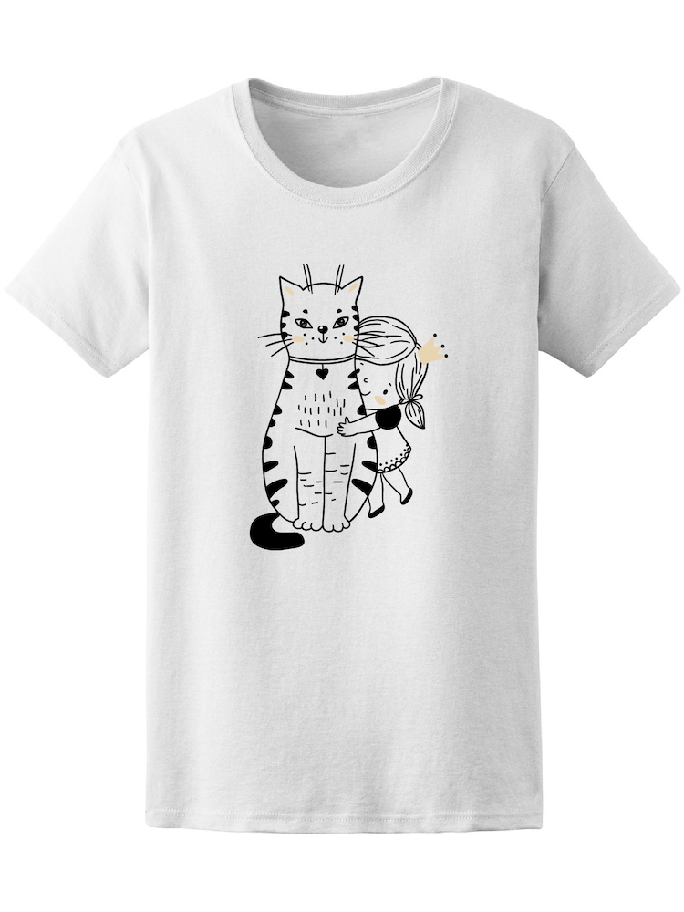 Foto 2 pulgar | Playera Smartprintsink Mujer con Diseño de Niña y Gatito