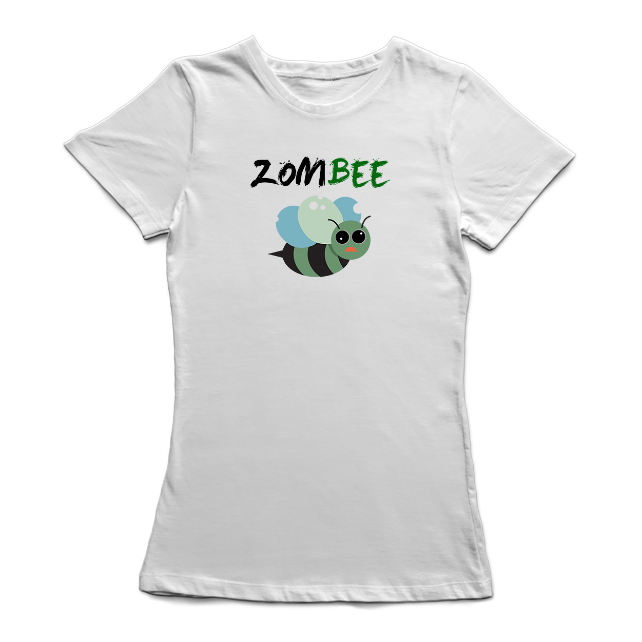 Playera Smartprintsink color Blanco para Mujer Abeja Zombie