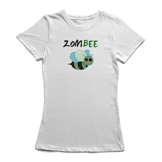 Foto 1 | Playera Smartprintsink color Blanco para Mujer Abeja Zombie