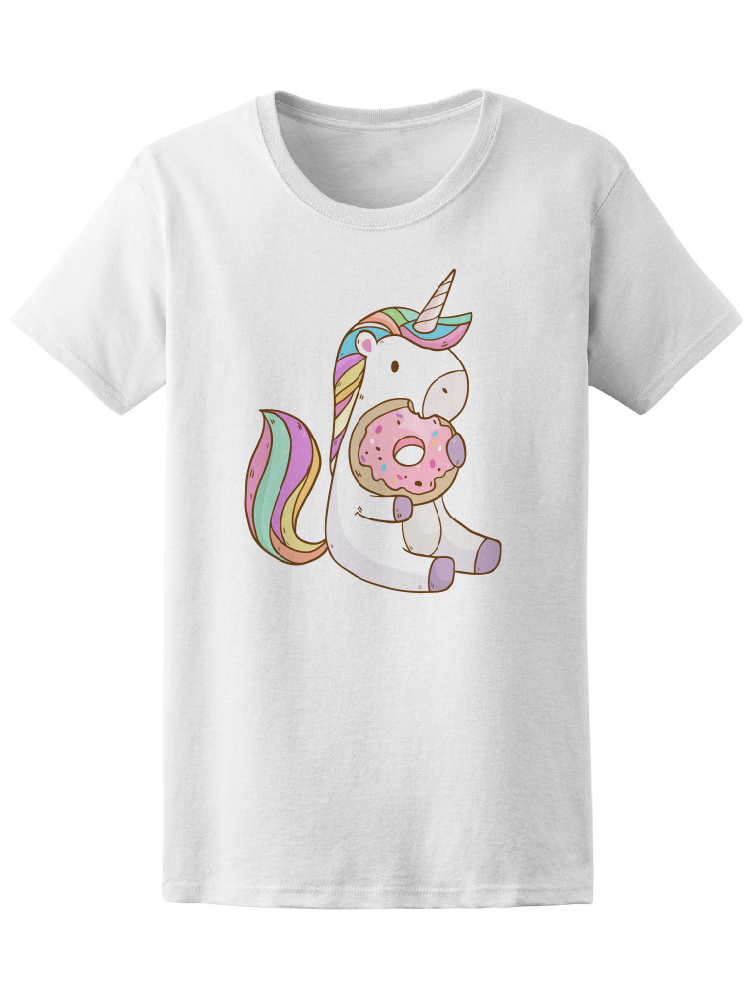 Foto 2 pulgar | Playera Smartprintsink Mujer con Diseño de Unicornio Comiendo Dona de Fresa