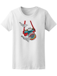 Foto 1 | Playera Smartprintsink Mujer con Diseño de Cámara Fotográfica con Aves