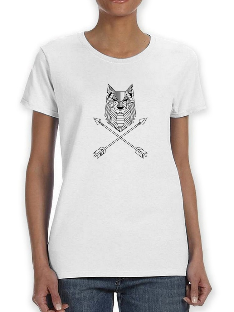 Foto 2 pulgar | Playera Smartprintsink Mujer con Diseño de Lobo con Figuras Geométricas