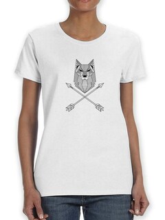 Foto 1 | Playera Smartprintsink Mujer con Diseño de Lobo con Figuras Geométricas