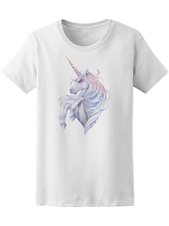 Foto 1 | Playera Smartprintsink para Mujer Ilustración Unicornio En Colores Pastel