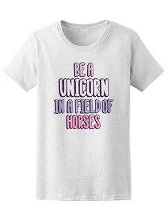 Foto 1 | Playera Smartprintsink Mujer con Diseño de Sé Un Unicornio En Un Campo De Caballos