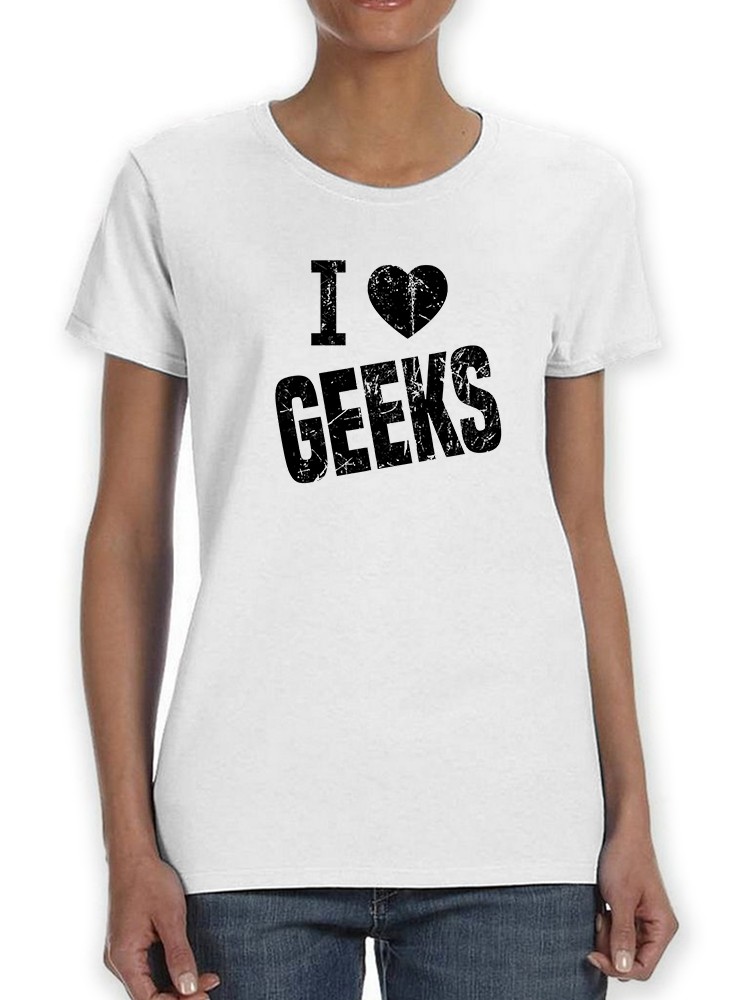 Foto 2 pulgar | Playera Smartprintsink Mujer Amo Los Geeks Estilo Grunge
