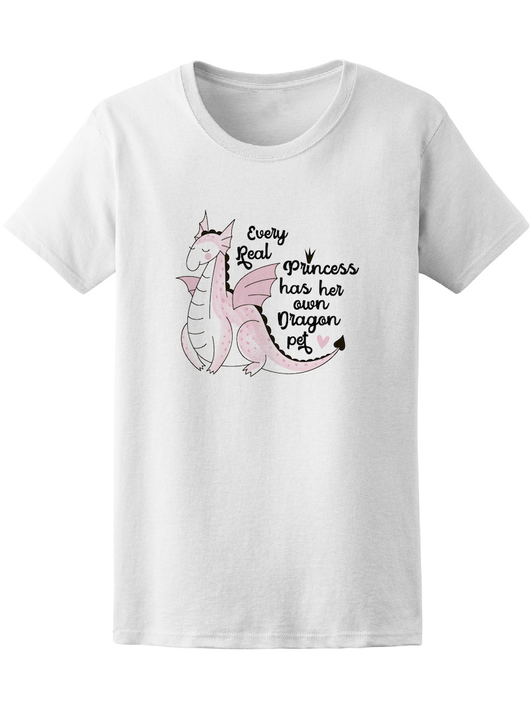 Foto 2 pulgar | Playera Smartprintsink para Mujer Frase Una Verdadera Princesa Tiene Un Dragon De Mascota