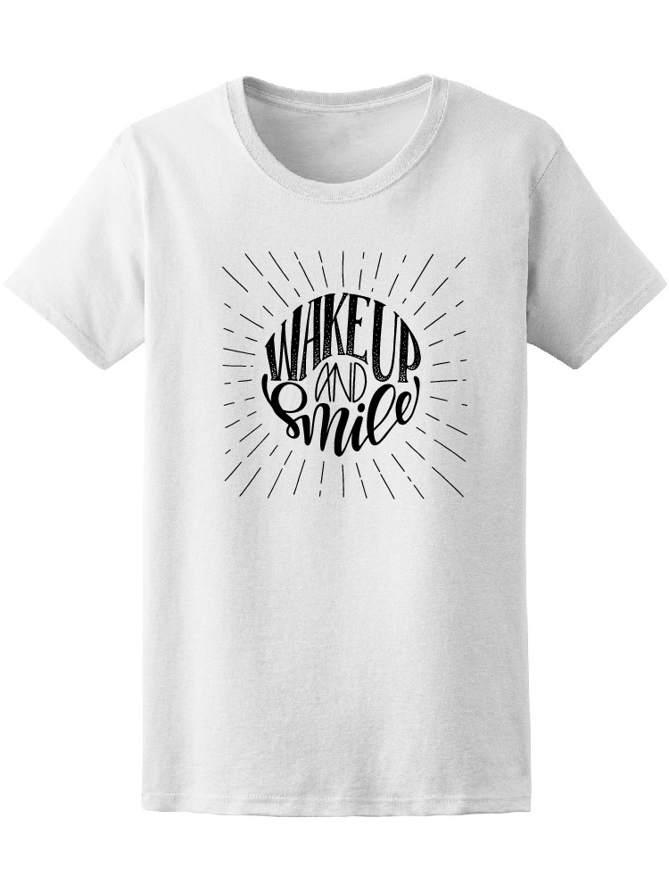 Foto 1 | Playera Smartprintsink para Mujer Diseño Despierta y Sonríe color Blanco