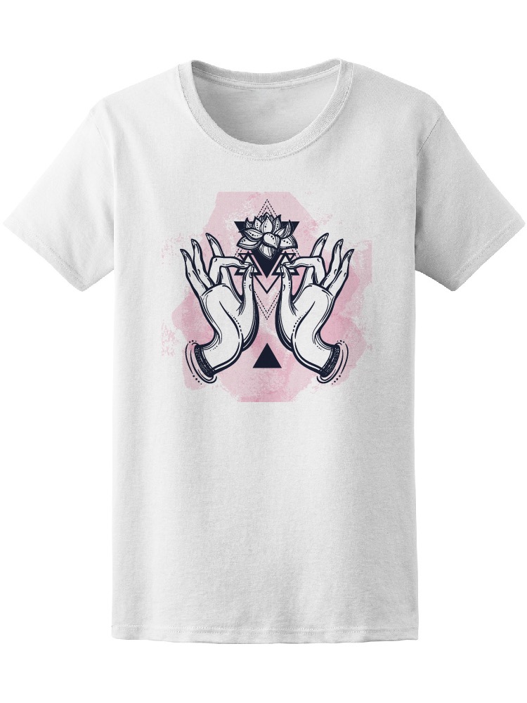 Foto 2 pulgar | Playera Smartprintsink Mujer Manos Sosteniendo Flor De Loto