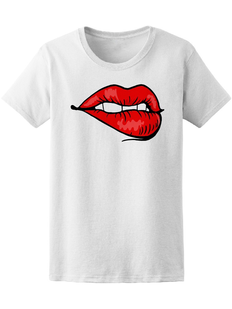 Foto 2 pulgar | Playera Smartprintsink Mujer Ilustración con Labios y Labial Rojo