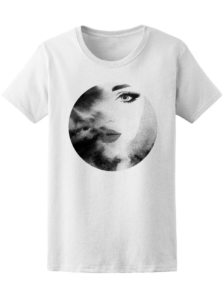 Foto 2 pulgar | Playera Smartprintsink para Mujer Diseño Rostro De Mujer En Luna Llena