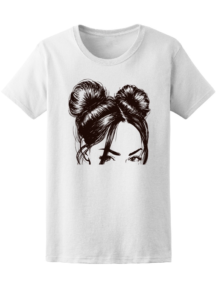 Foto 2 pulgar | Playera Smartprintsink Mujer Mujer Con Cabello Sujeto En Moños