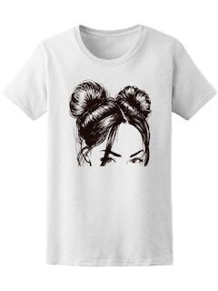 Foto 1 | Playera Smartprintsink Mujer Mujer Con Cabello Sujeto En Moños