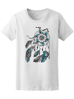 Foto 1 | Playera Smartprintsink Mujer Atrapasueños con Mandala Azul Aqua color Blanco