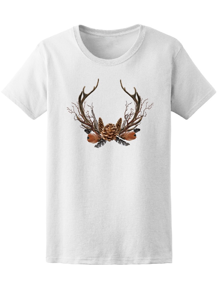 Foto 2 pulgar | Playera Smartprintsink para Mujer Diseño Guirnalda con Cuernos de Alce y Piñones