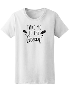 Foto 1 | Playera Smartprintsink Mujer Llévame al Océano Frase color Blanco y Negro