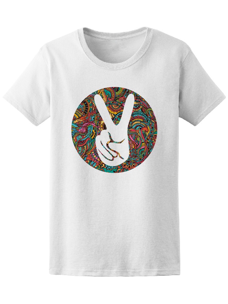 Playera Smartprintsink para Mujer Símbolo de Paz con Arte Groovy