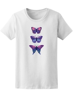 Foto 1 | Playera Smartprintsink para Mujer Ilustración de Mariposas Multicolor Tonos Purpura