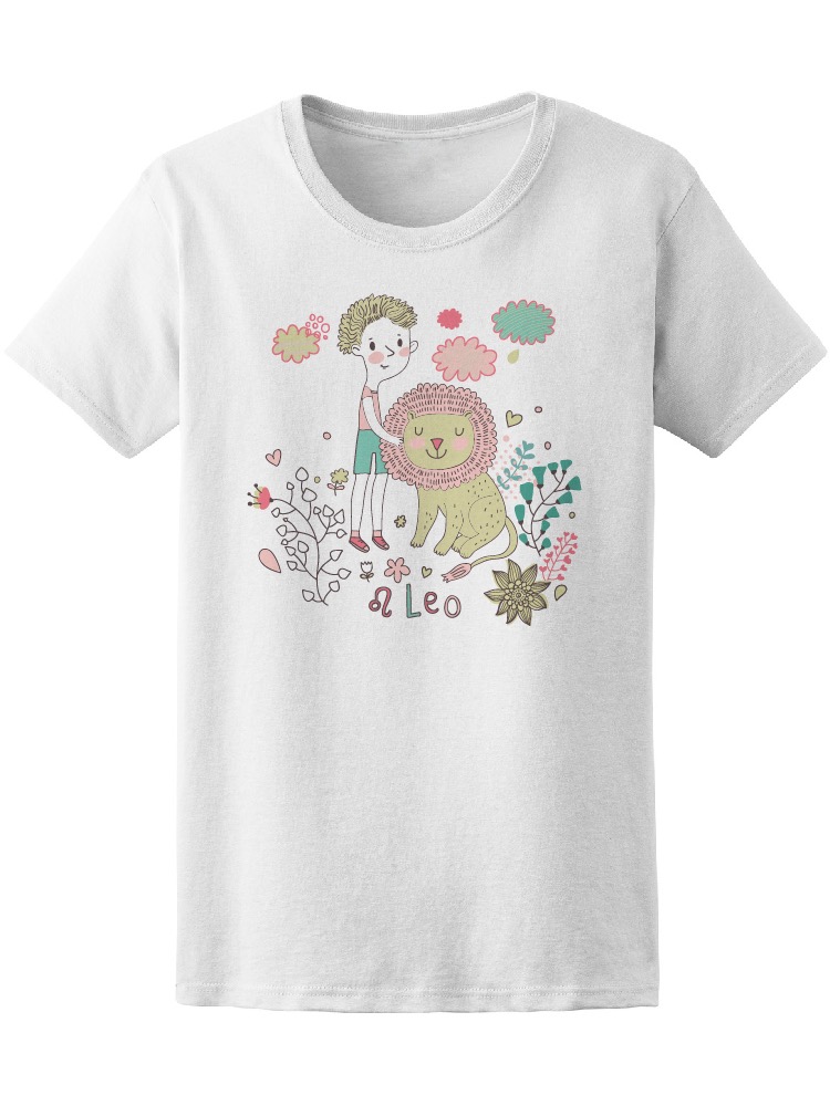 Foto 2 pulgar | Playera Smartprintsink color Blanco para Mujer Niño Leo con León
