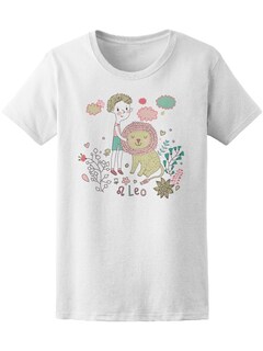 Foto 1 | Playera Smartprintsink color Blanco para Mujer Niño Leo con León