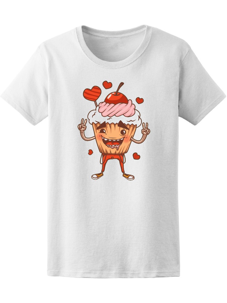 Foto 2 pulgar | Playera Smartprintsink para Mujer Ilustración Cupcake de San Valentín