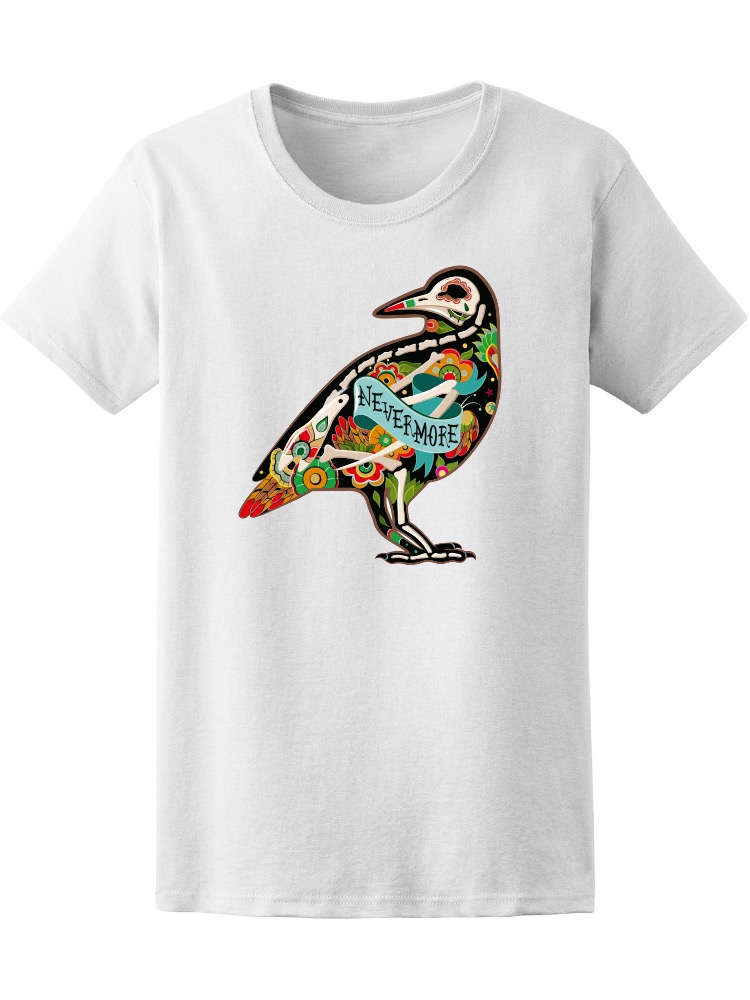 Foto 2 pulgar | Playera Smartprintsink Mujer Nunca Más Ilustración Cuervo con Patrones Mexicanos