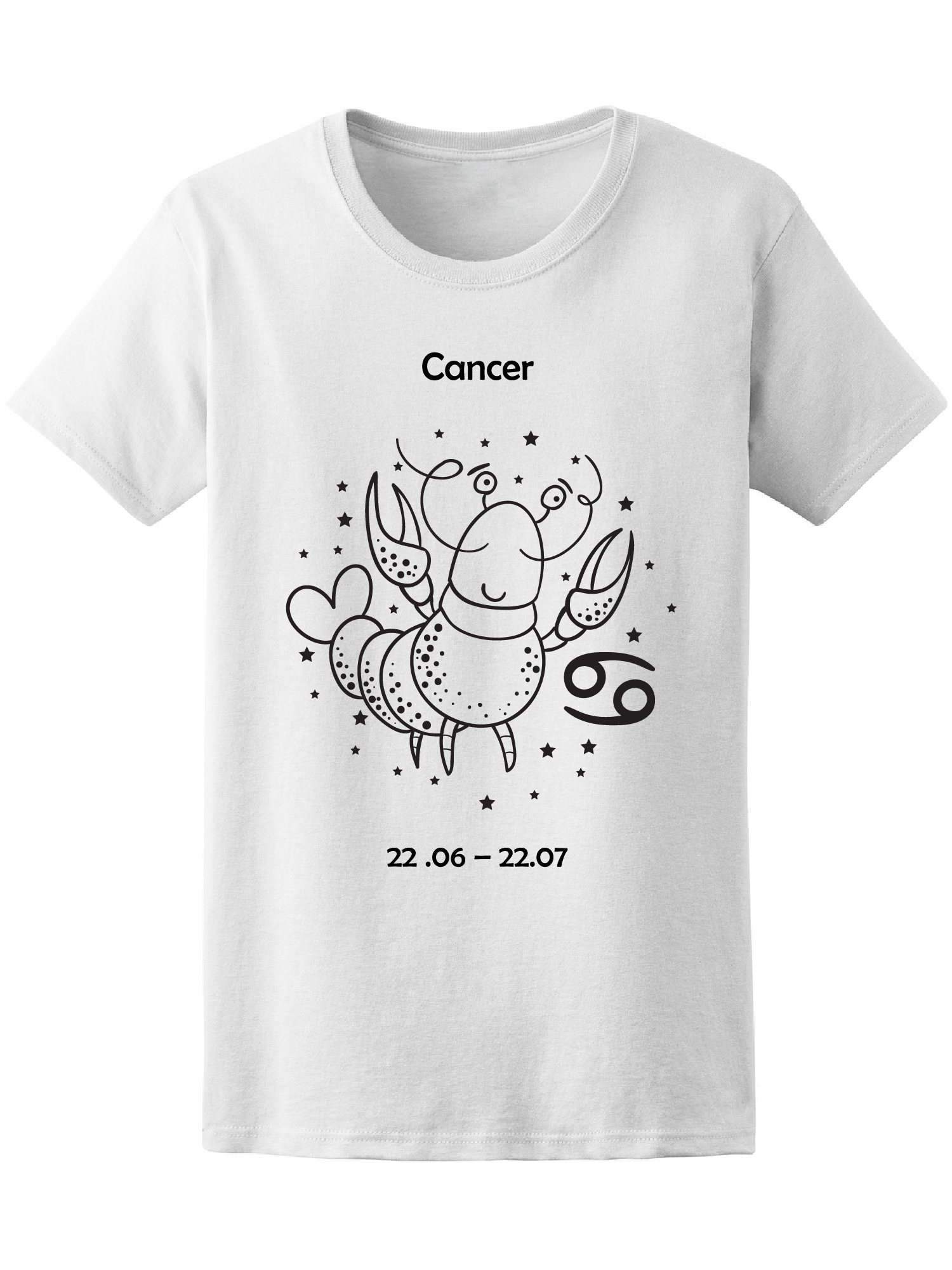 Foto 2 pulgar | Playera Smartprintsink color Blanco para Mujer Signo Cáncer