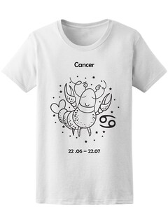 Foto 1 | Playera Smartprintsink color Blanco para Mujer Signo Cáncer
