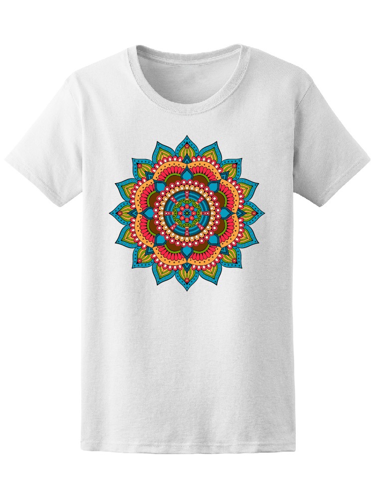 Foto 2 pulgar | Playera Smartprintsink color Blanco para Mujer Flor de Loto Groovy con Mandala