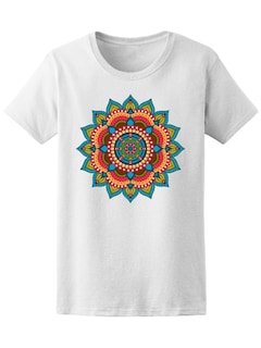 Foto 1 | Playera Smartprintsink color Blanco para Mujer Flor de Loto Groovy con Mandala