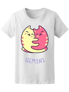Foto 1 | Playera Smartprintsink color Blanco para Mujer Géminis Gatito