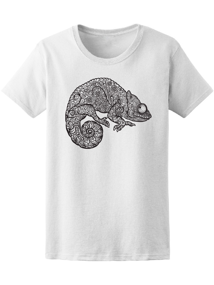Foto 2 pulgar | Playera Mujer Camaleón con Mándala Floral Smartprintsink Blanco