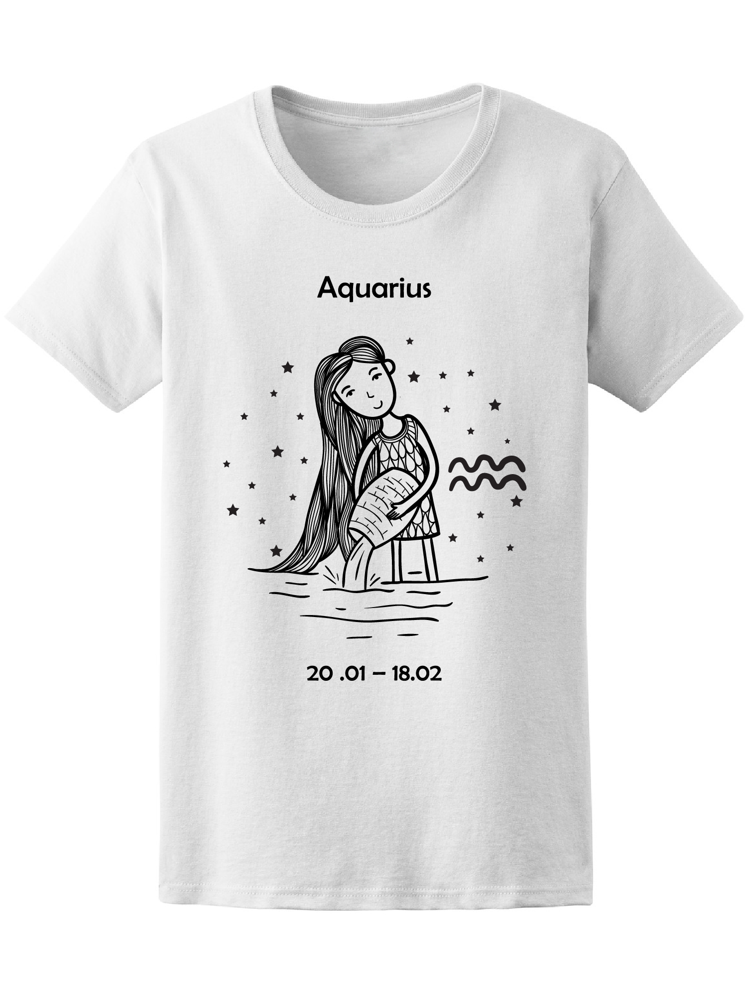 Playera Smartprintsink color Blanco para Mujer Signo Acuario