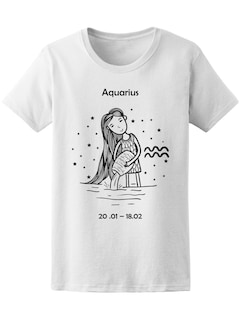 Foto 1 | Playera Smartprintsink color Blanco para Mujer Signo Acuario