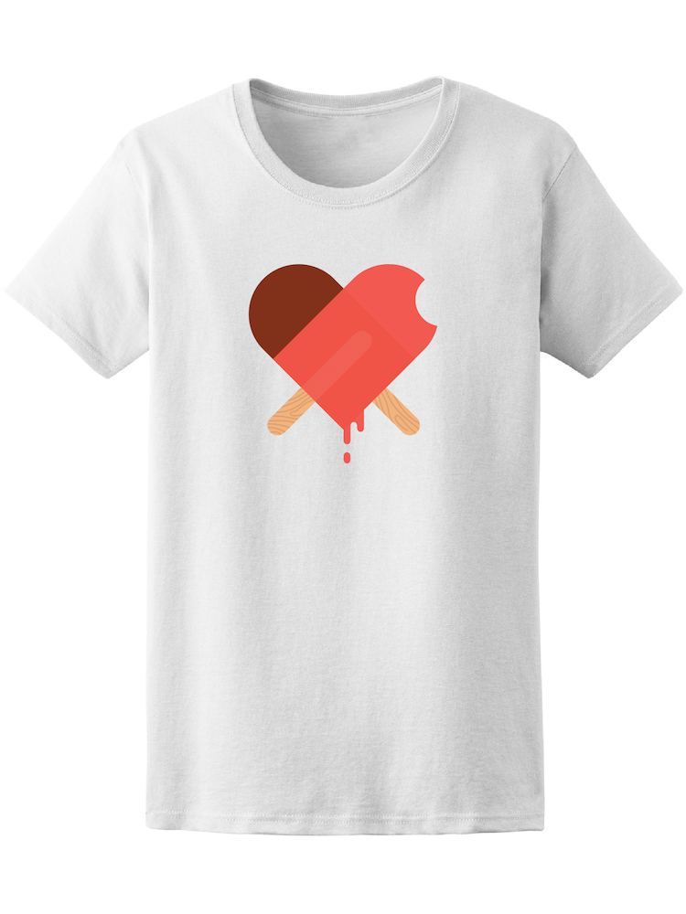 Playera Smartprintsink color Blanco para Mujer Corazón de Paletas Heladas
