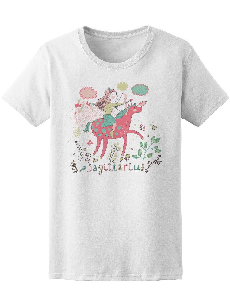 Foto 2 pulgar | Playera Smartprintsink color Blanco para Mujer Niña Sagitario con Caballo