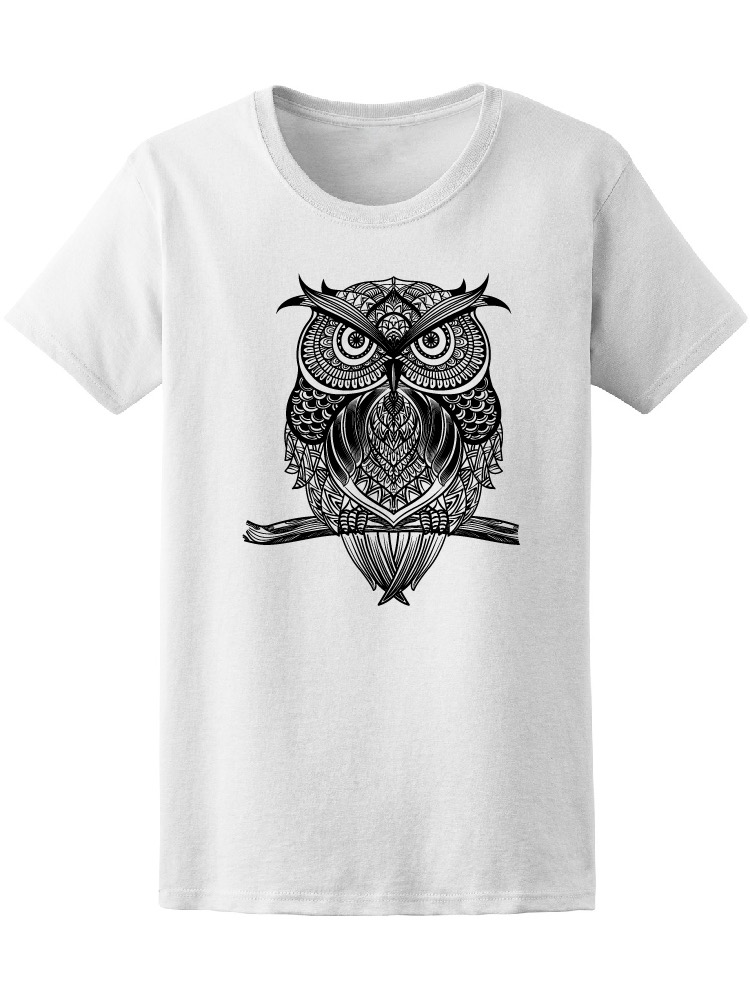 Foto 2 pulgar | Playera Mujer Buho con Arte Tribal Smartprintsink Blanco