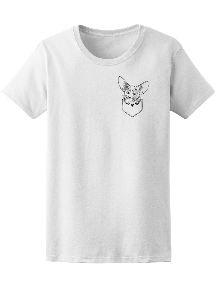 Foto 2 pulgar | Playera Smartprintsink color Blanco para Mujer Chinchilla en Bolsillo