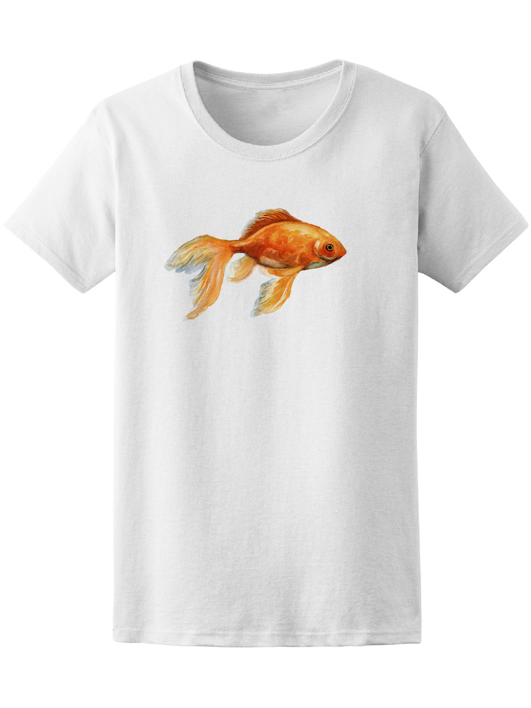 Playera Smartprintsink color Blanco para Mujer Acuarela de Pez Dorado