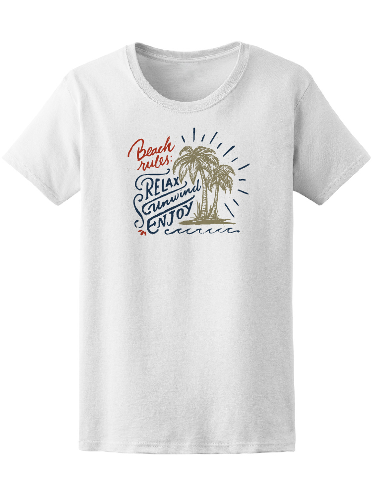 Playera Smartprintsink para Mujer La Playa Es Genial Ilustración De Playa Con Palmeras
