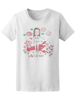 Foto 1 | Playera Smartprintsink color Blanco para Mujer Niña Cáncer