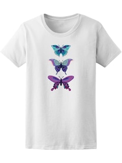Foto 1 | Playera para Mujer Smartprintsink con Ilustración. Mariposas Multicolor Tonos Azul y Purpura
