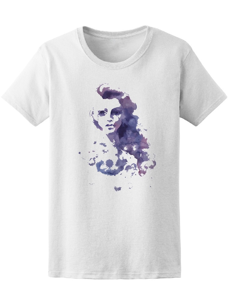 Foto 2 pulgar | Playera Smartprintsink Mujer Ilustración Silueta de Mujer en Acuarelas
