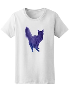 Foto 1 | Playera Smartprintsink color Blanco para Mujer Ilustración Gato