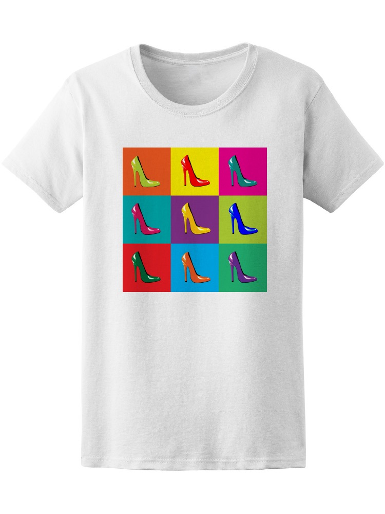 Playera Smartprintsink para Mujer Arte Pop Zapatillas de Colores