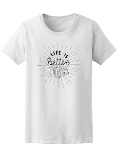 Foto 1 | Playera Mujer la Vida es Mejor cuando Ries Smartprintsink Blanco