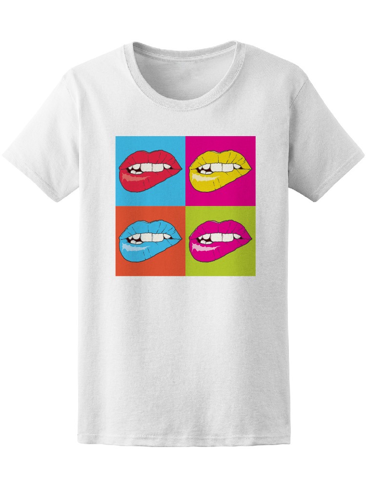 Playera Smartprintsink para Mujer Arte Pop Labios de Colores