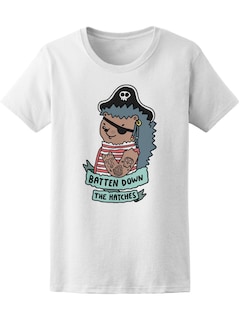 Foto 1 | Playera Smartprintsink para Mujer Ilustración Pirata Erizo. Fijen La Escotilla!
