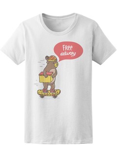 Foto 1 | Playera Mujer Ilustracion Perrito Skater Entrega Especial Smartprintsink Blanco